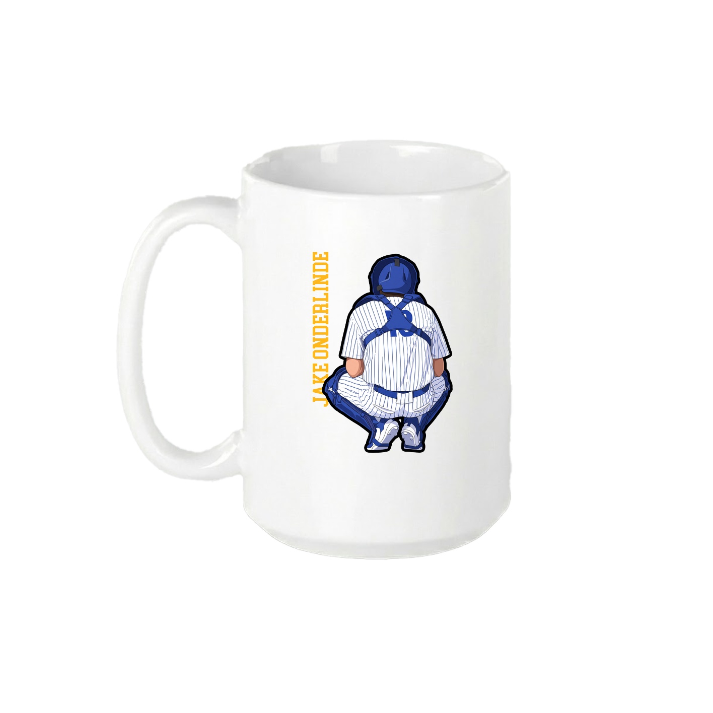 15oz Coffee Mug — Name Vertical in White