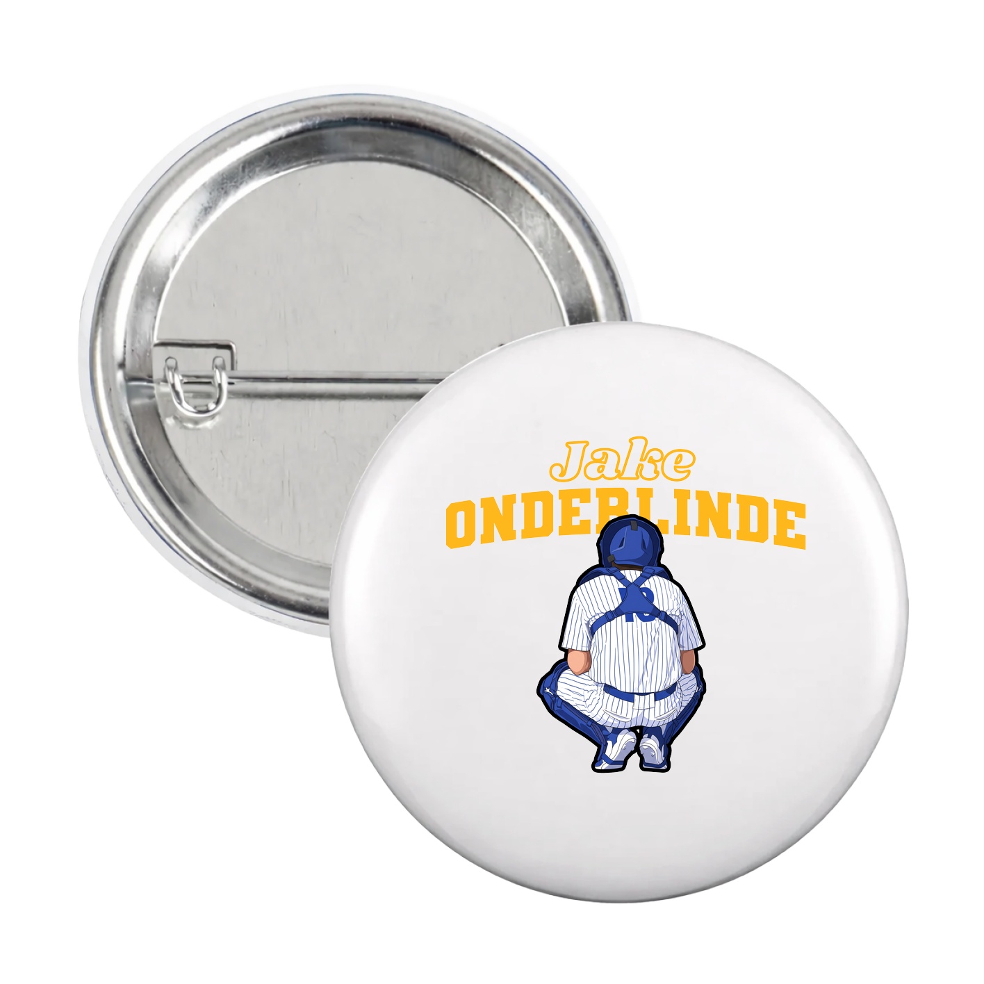 Game Day Button — Name Arch in White