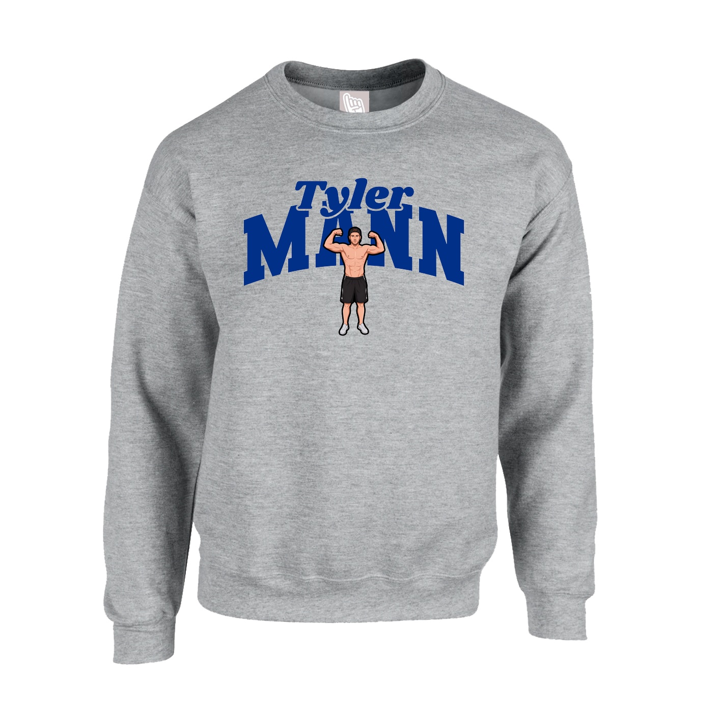 Fleece Crew — Signature Arch in Grey