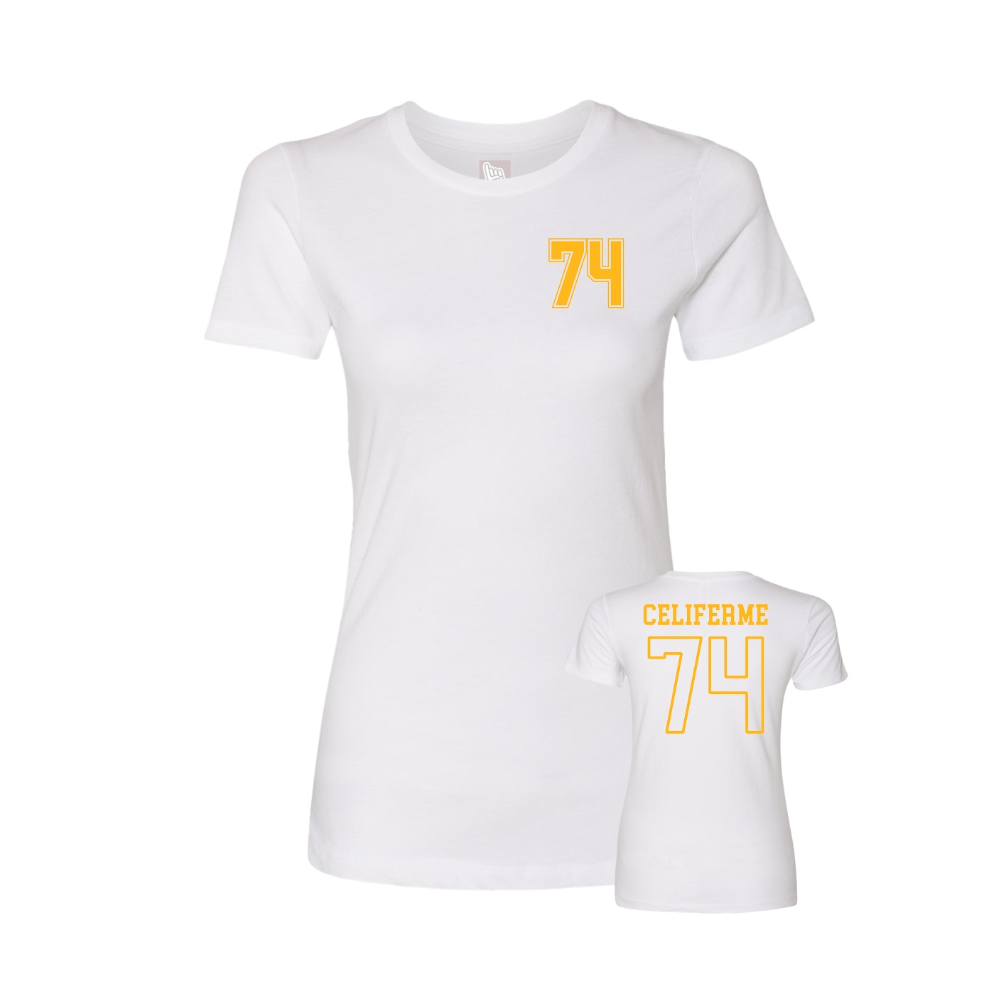 Fitted Women's Tee — Chest Back in White