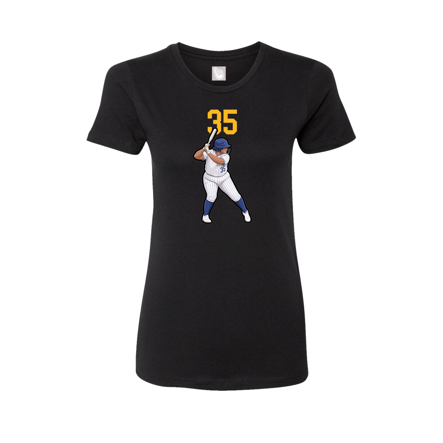 Fitted Women's Tee — Number Top in Black