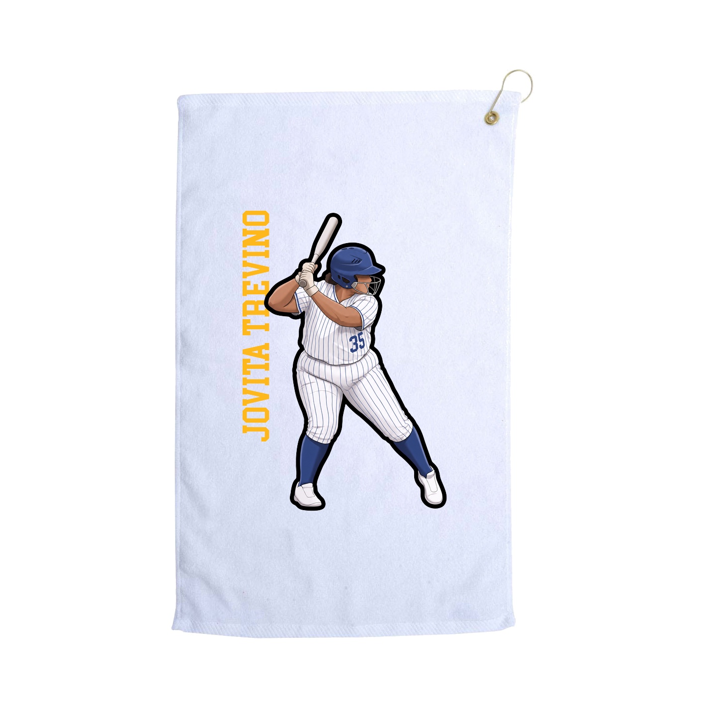 Golf Towel — Name Vertical in White