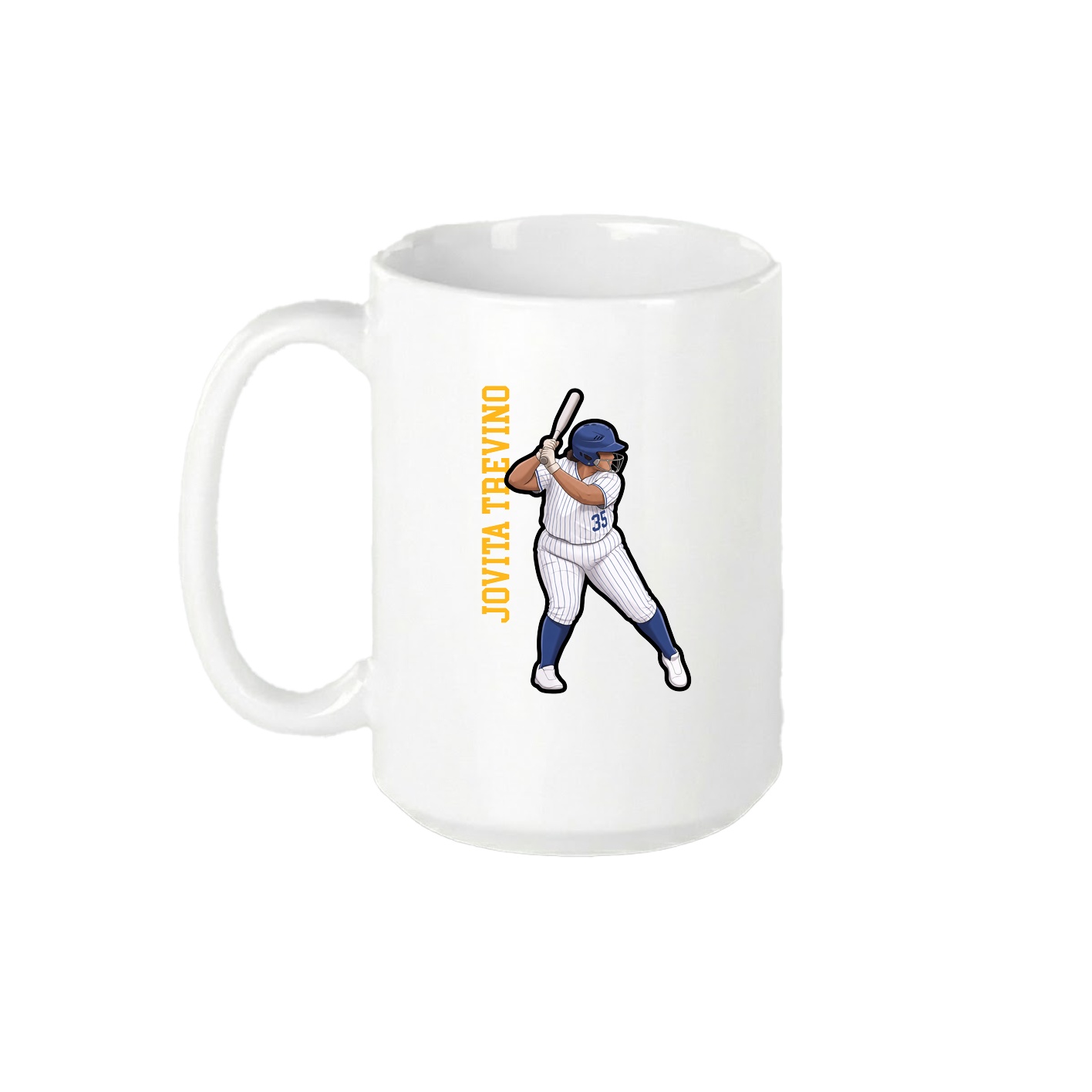 15oz Coffee Mug — Name Vertical in White