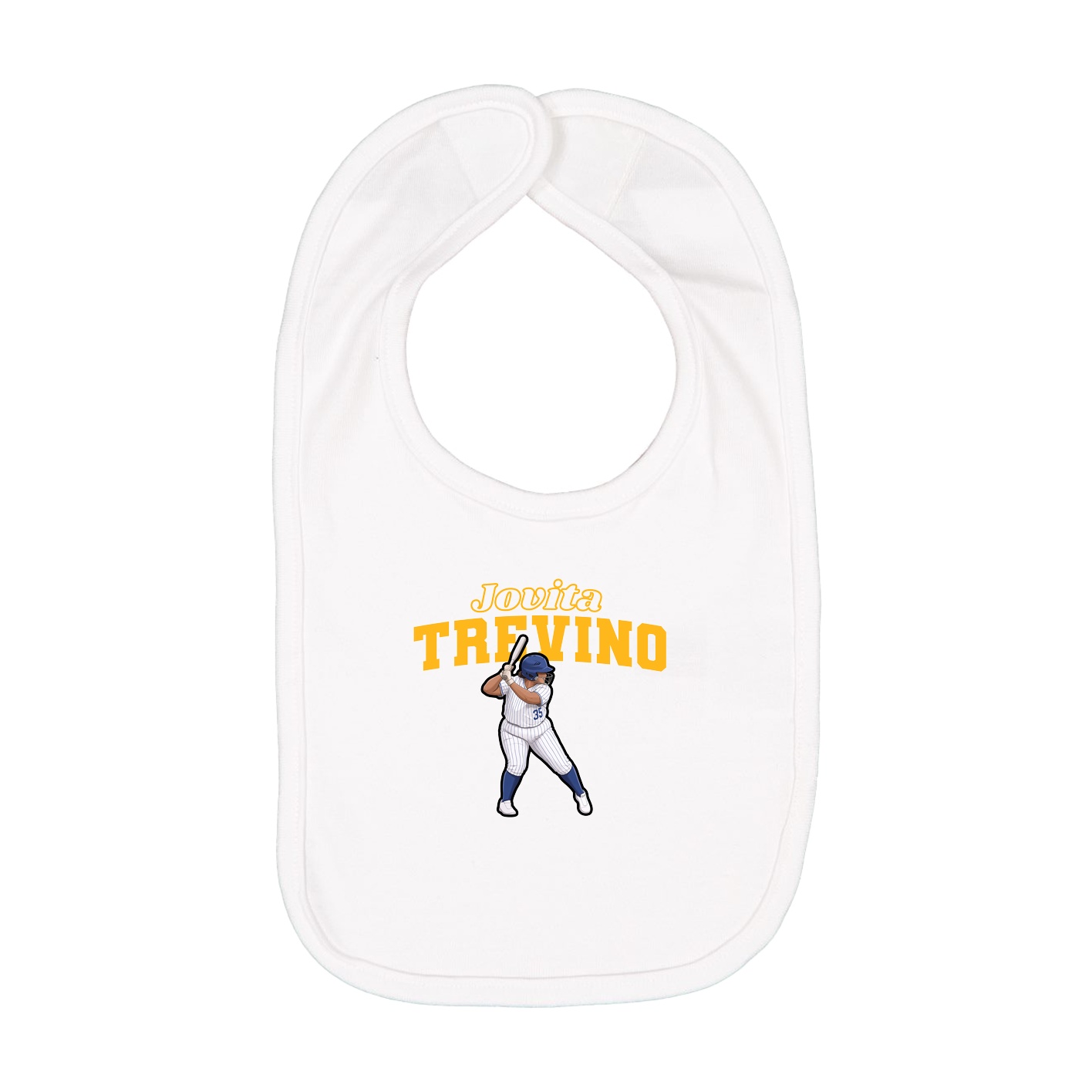 Infant Bib — Name Arch in White