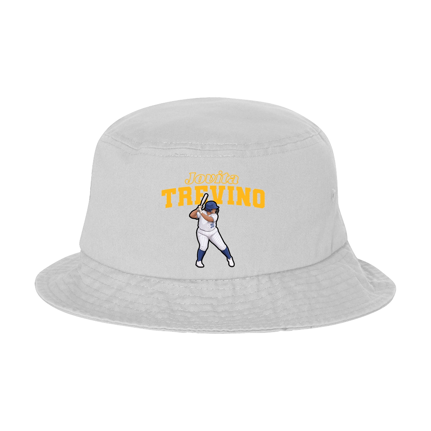 Bucket Cap — Name Arch in White