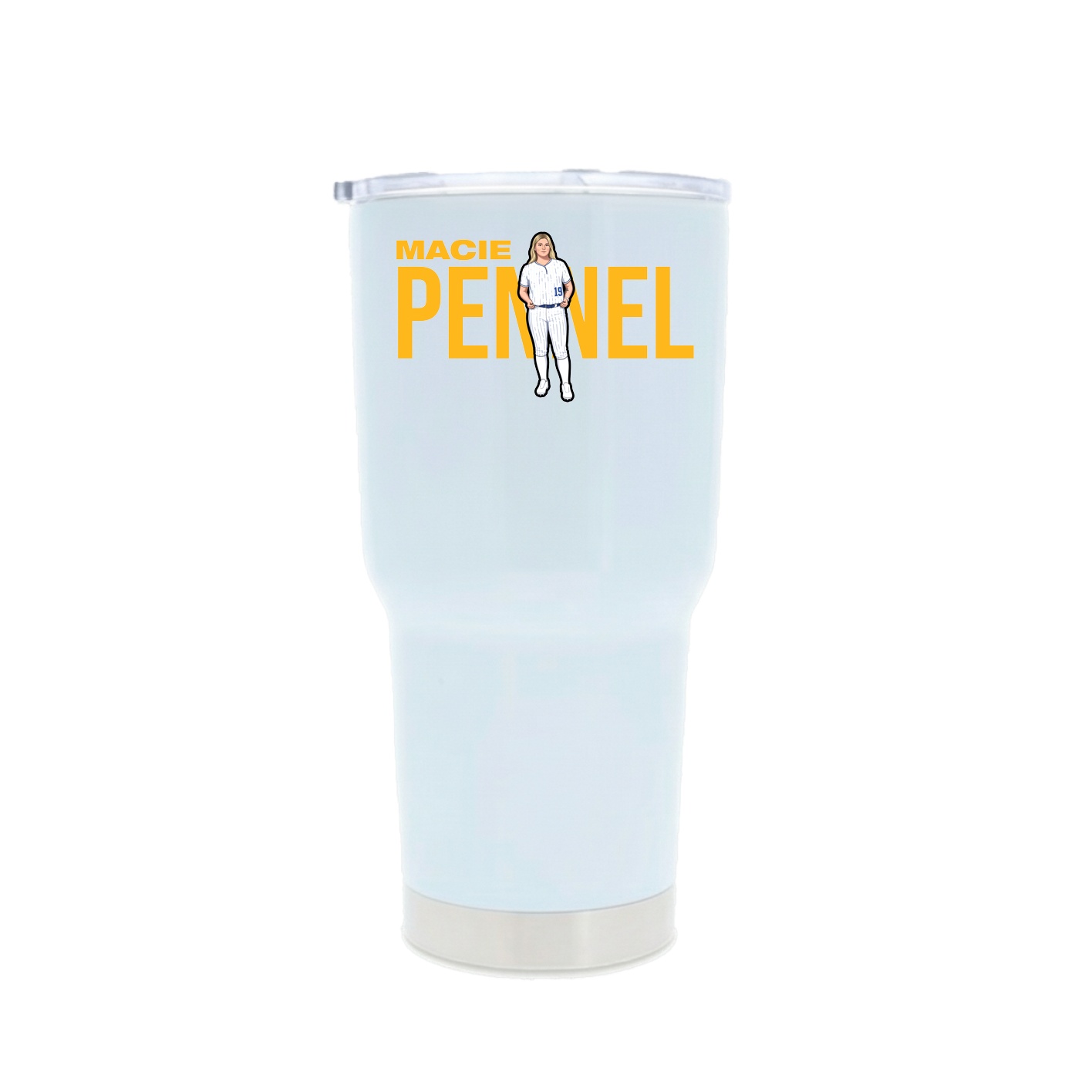 30oz Stainless Steel Tumbler — Player Name in White