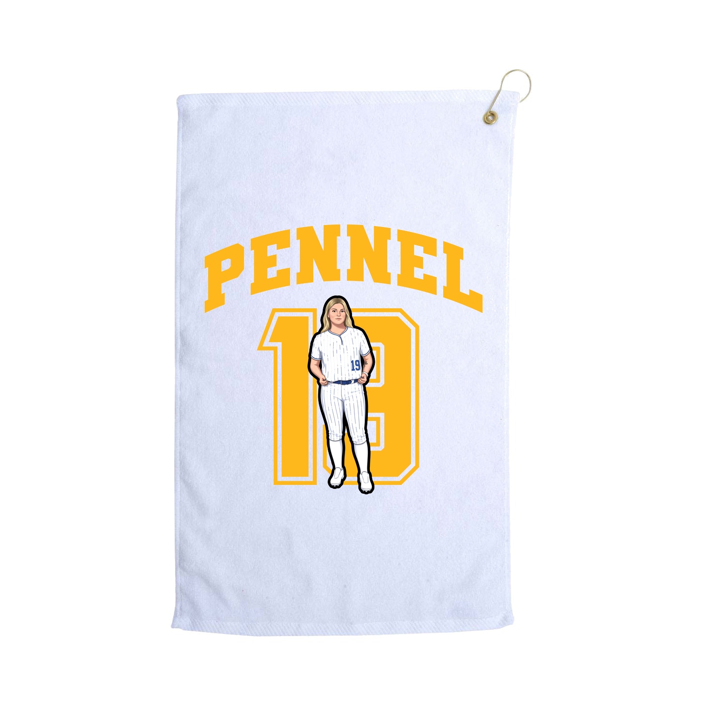 Golf Towel — Number in White