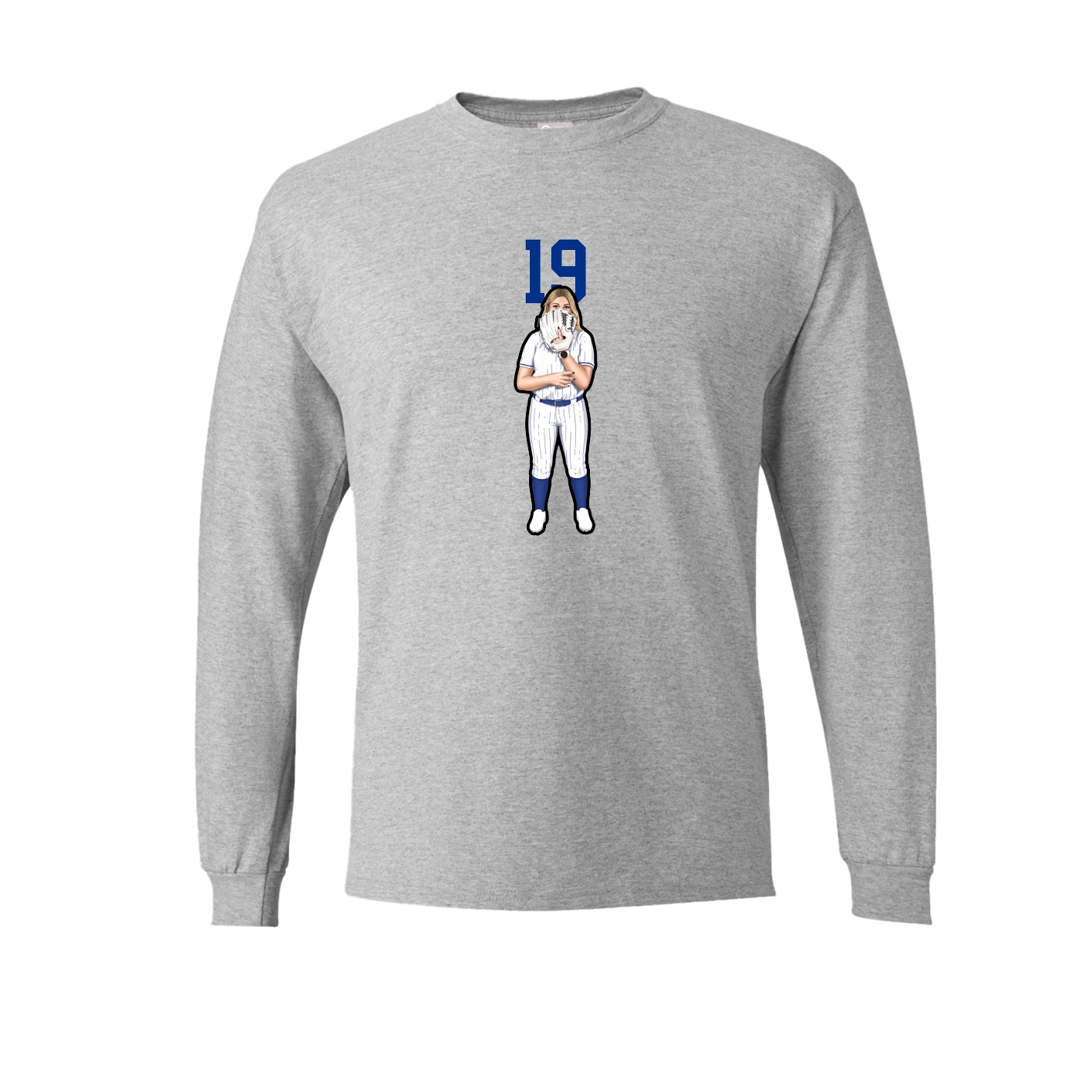 Long Sleeve Tee — Number Top in Grey