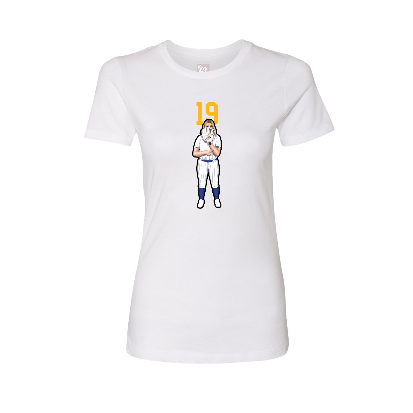 Fitted Women's Tee — Number Top in White
