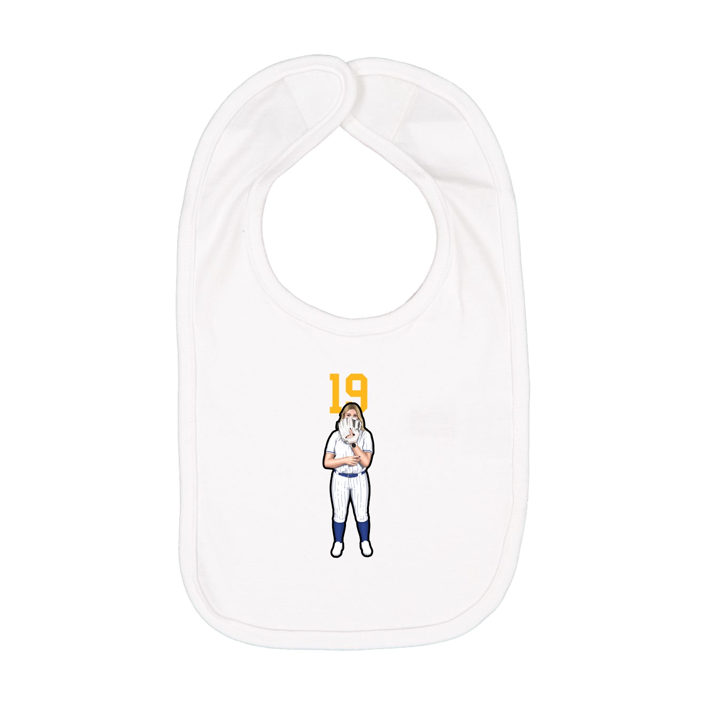 Infant Bib — Number Top in White
