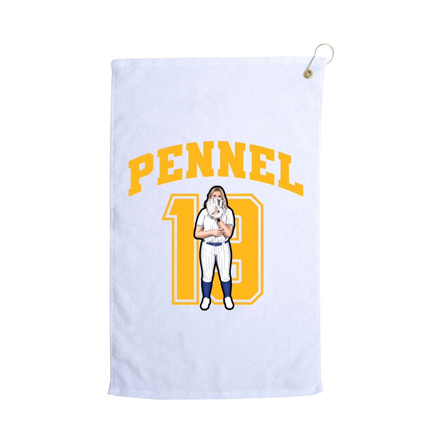 Golf Towel — Number in White