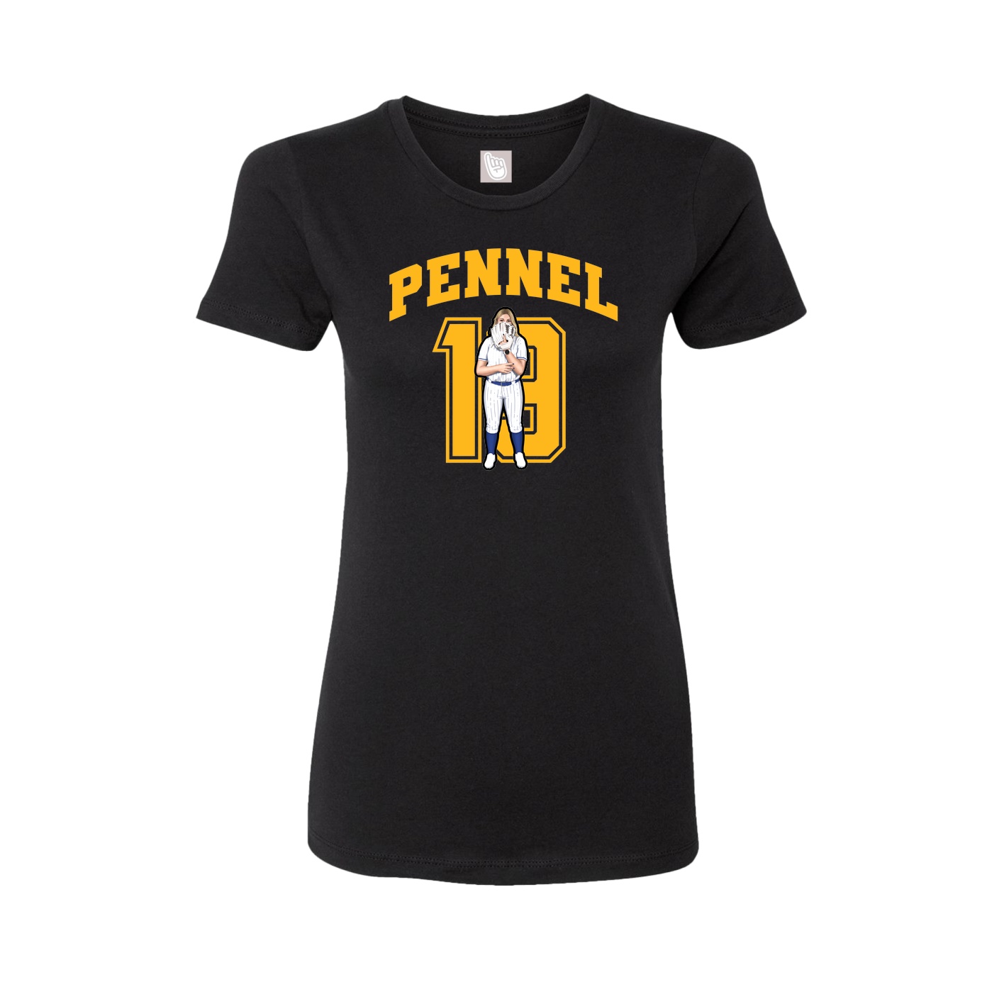 Fitted Women's Tee — Number in Black