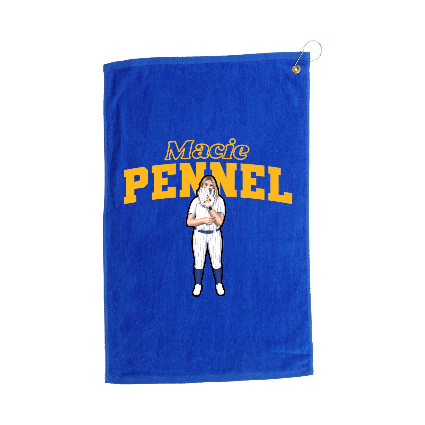 Golf Towel — Name Arch in Royal
