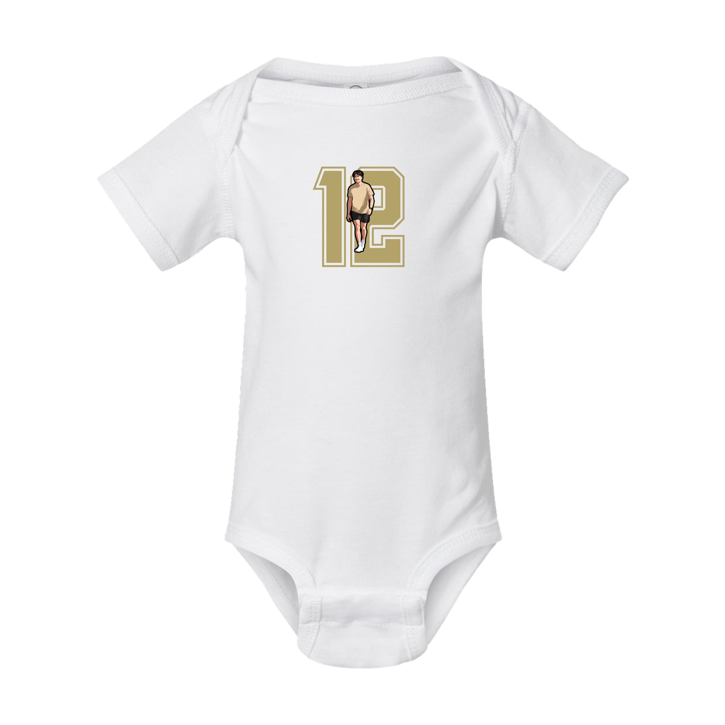 Baby Onesie — Number in White