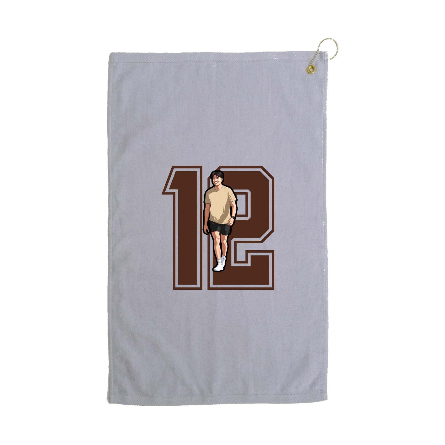 Golf Towel — Number in Grey