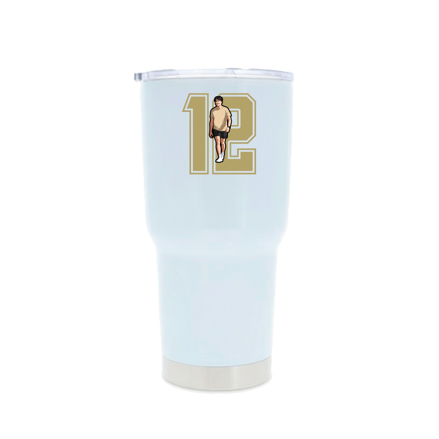 30oz Stainless Steel Tumbler — Number in White