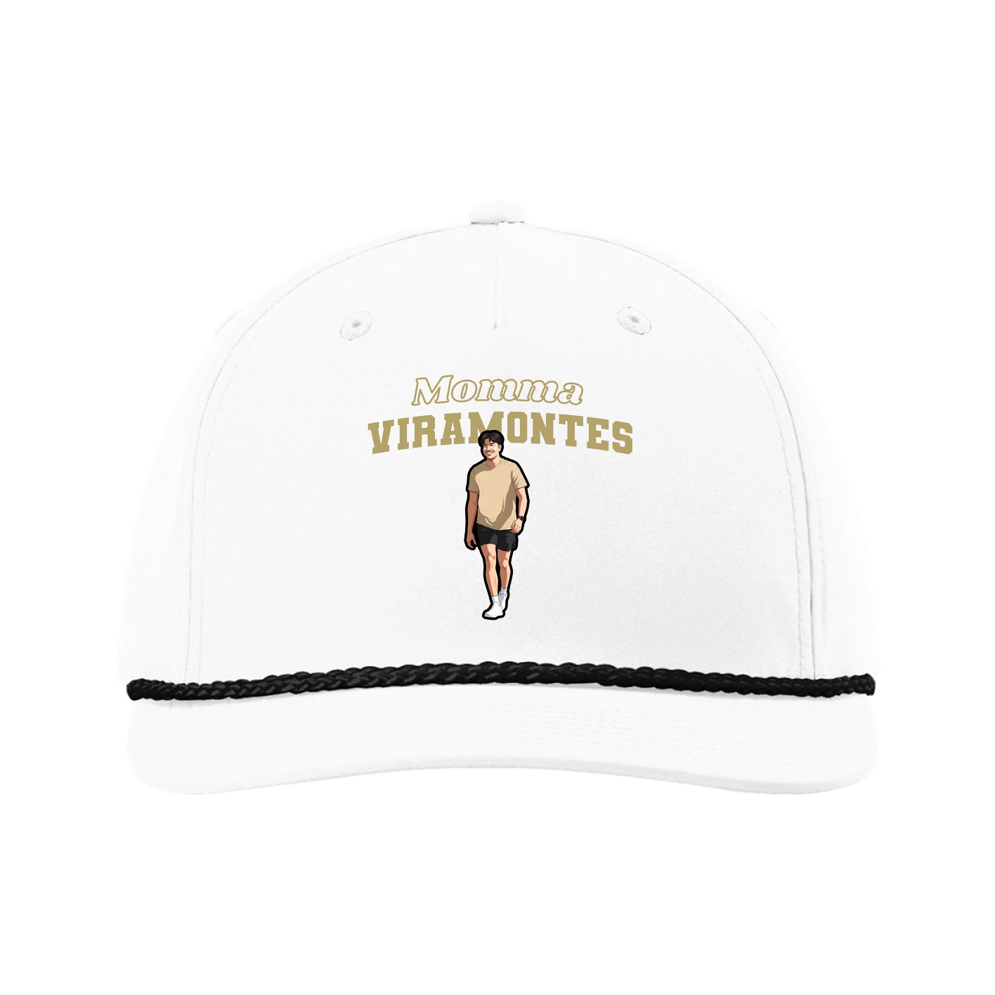 Five-Panel Classic Rope Cap — Mothers Day Block in White