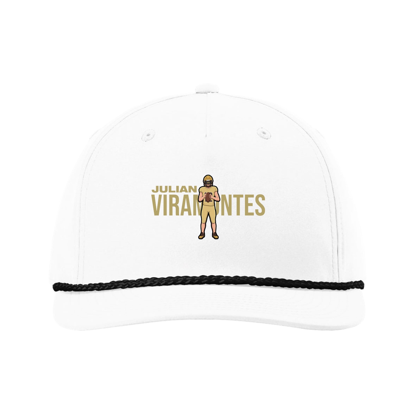 Five-Panel Classic Rope Cap — Player Name in White