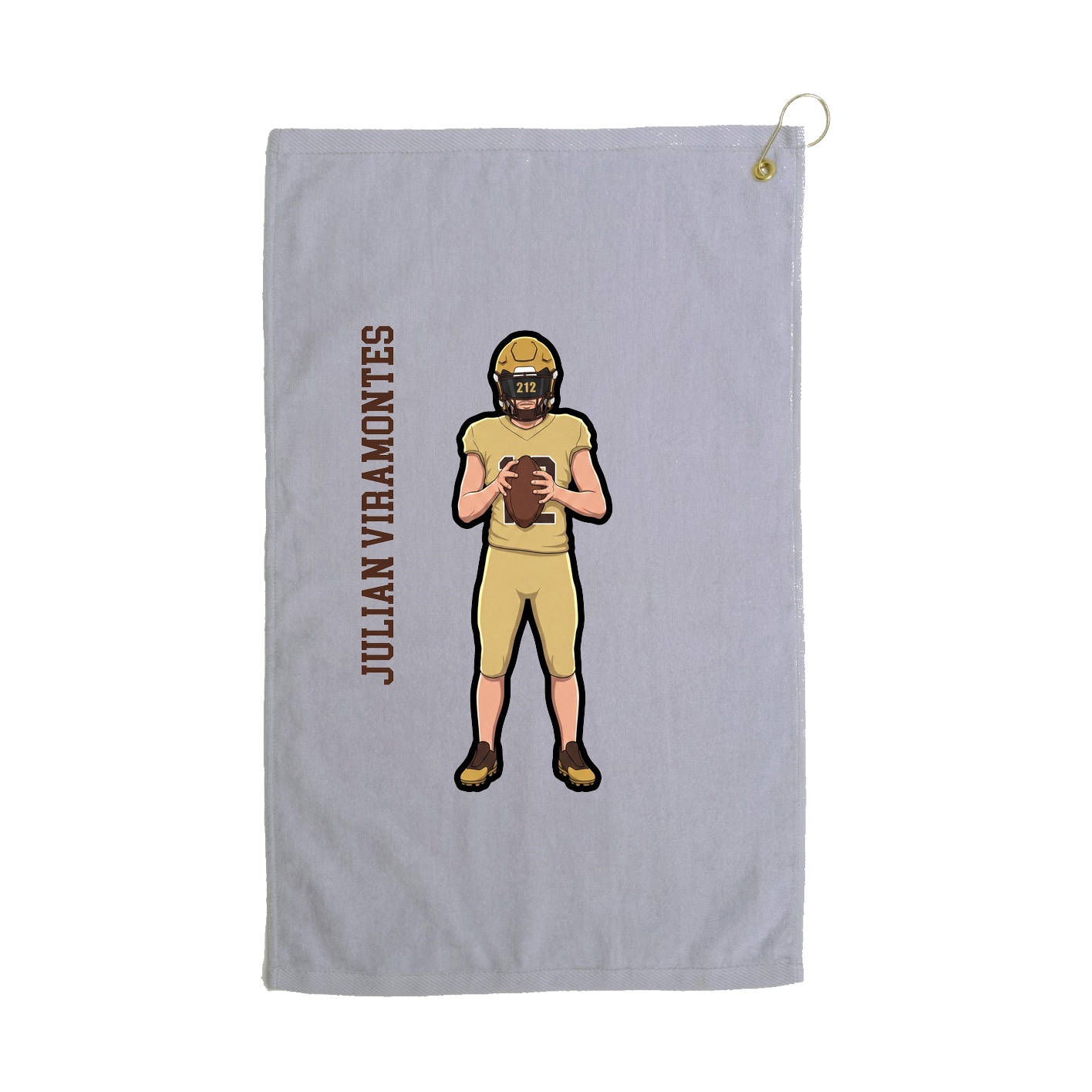 Golf Towel — Name Vertical in Grey
