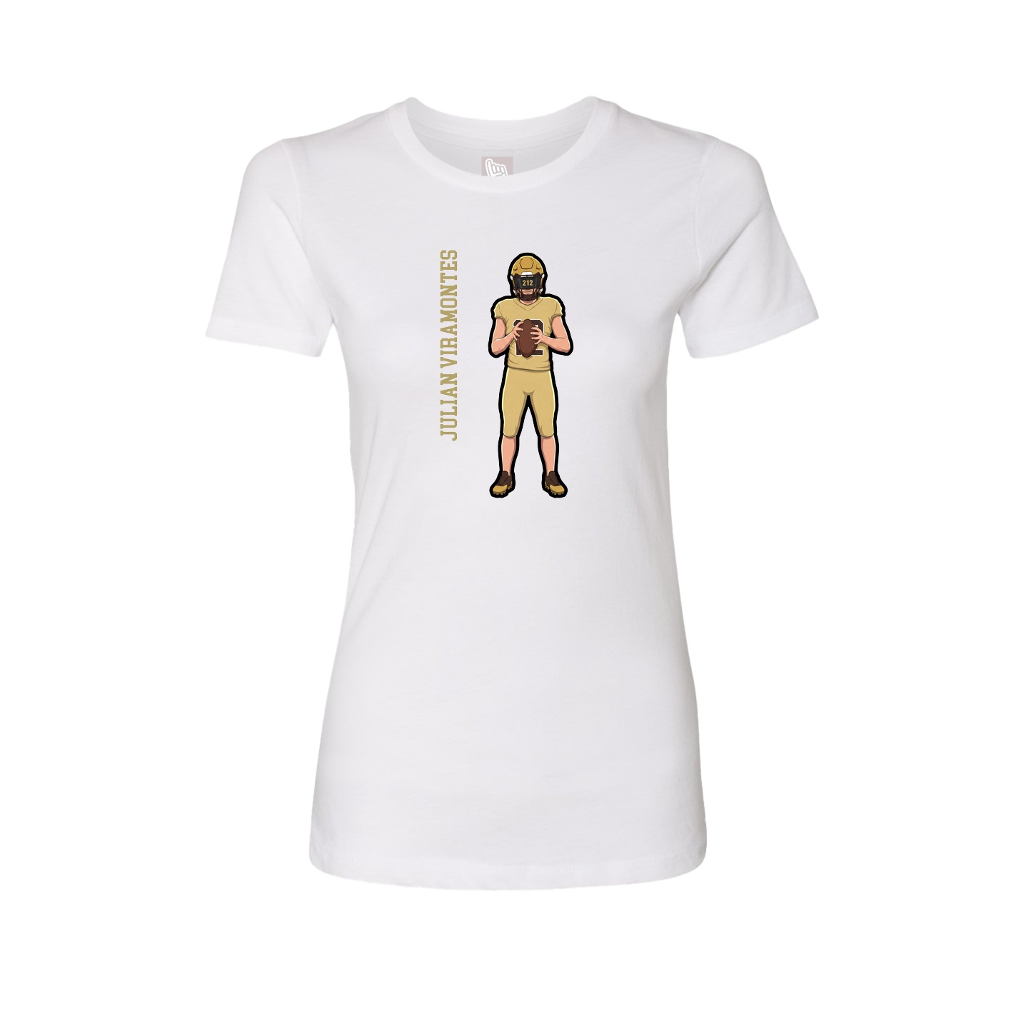 Womens Tee — Name Vertical in White