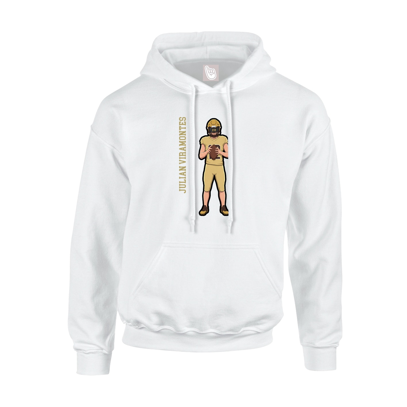 Youth Hoodie — Name Vertical in White