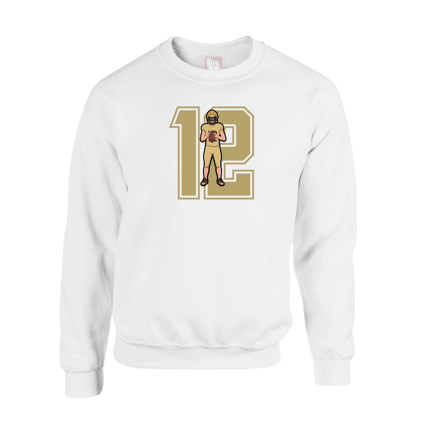 Fleece Crew — Number in White