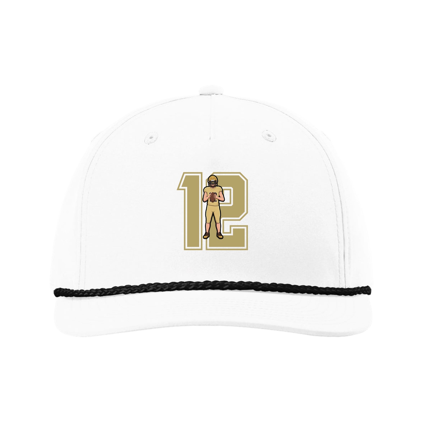 Five-Panel Classic Rope Cap — Number in White