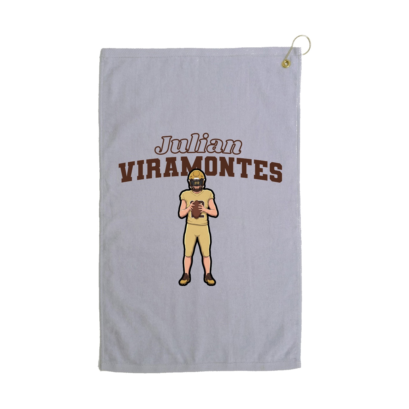Golf Towel — Name Arch in Grey