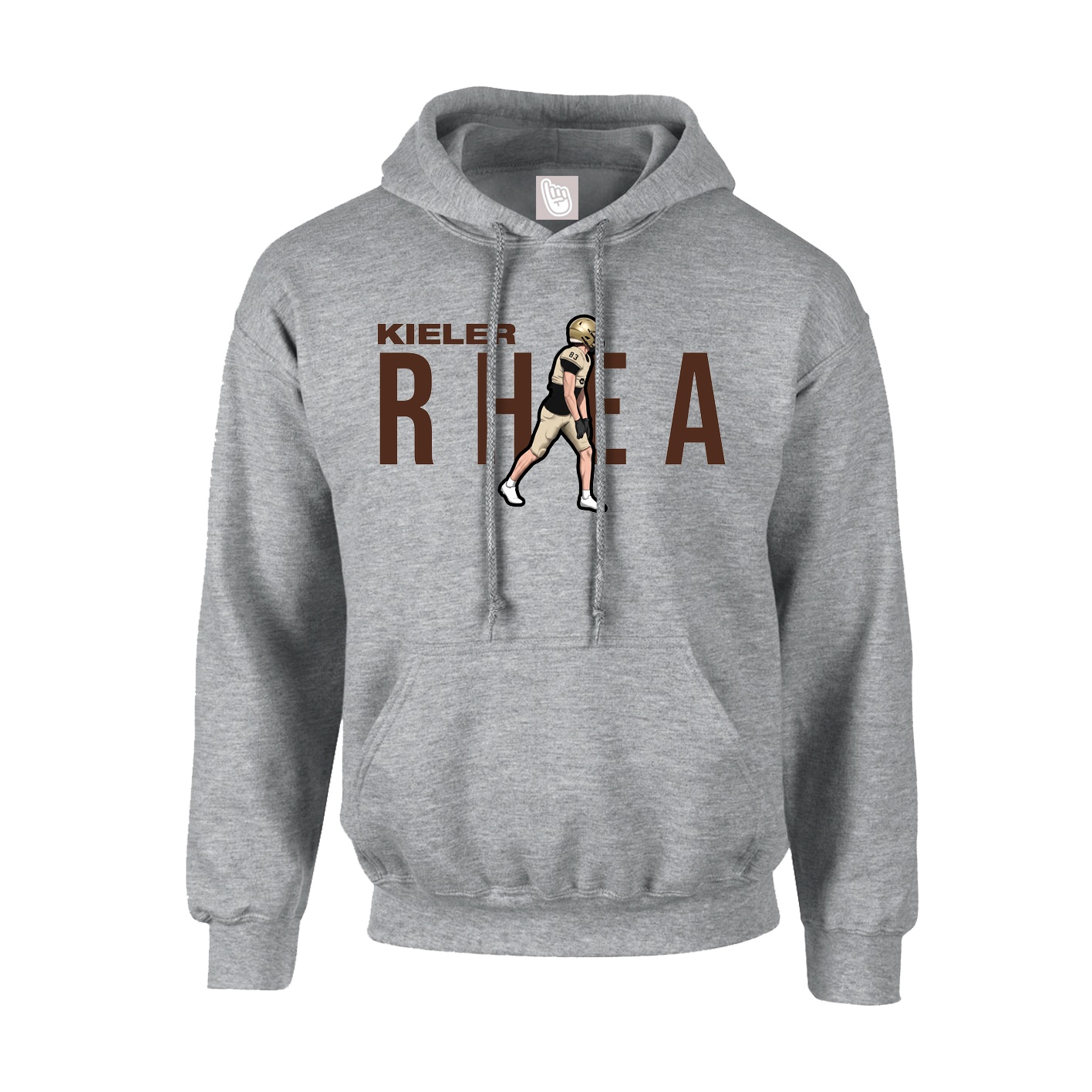 Youth Hoodie — Player Name in Grey