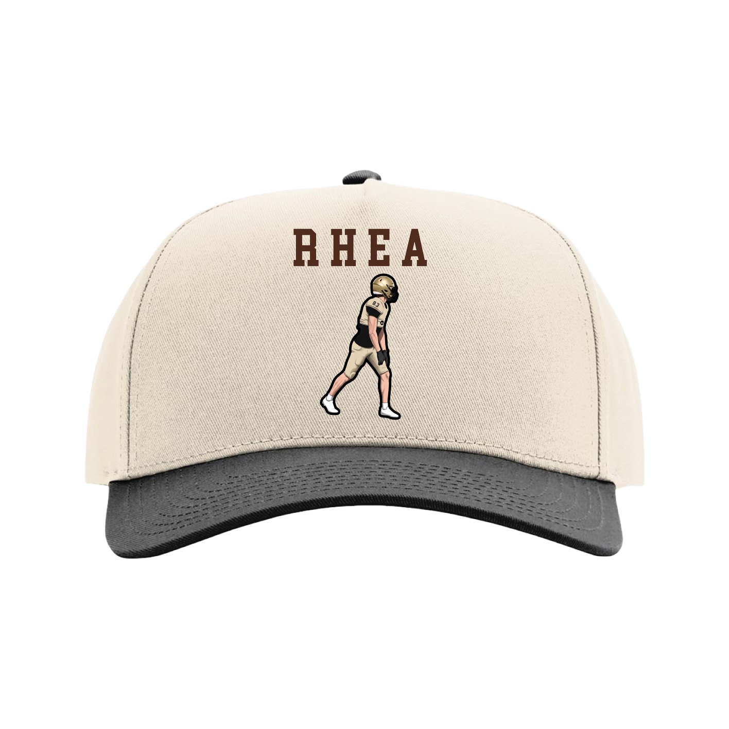 Full Fabric Five-Panel Champ Cap — Shirsey in Cream/Black