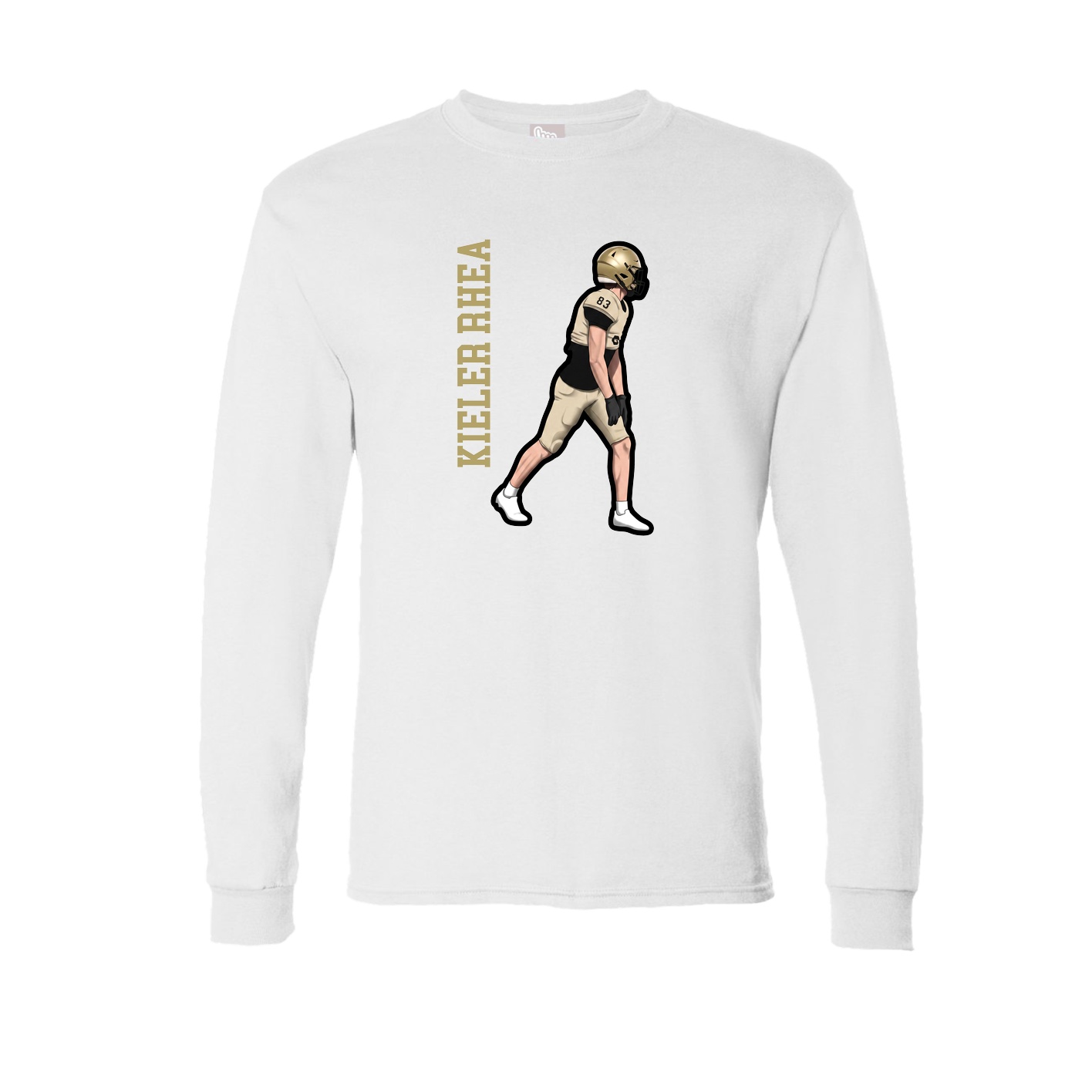 Long Sleeve Tee — Name Vertical in White