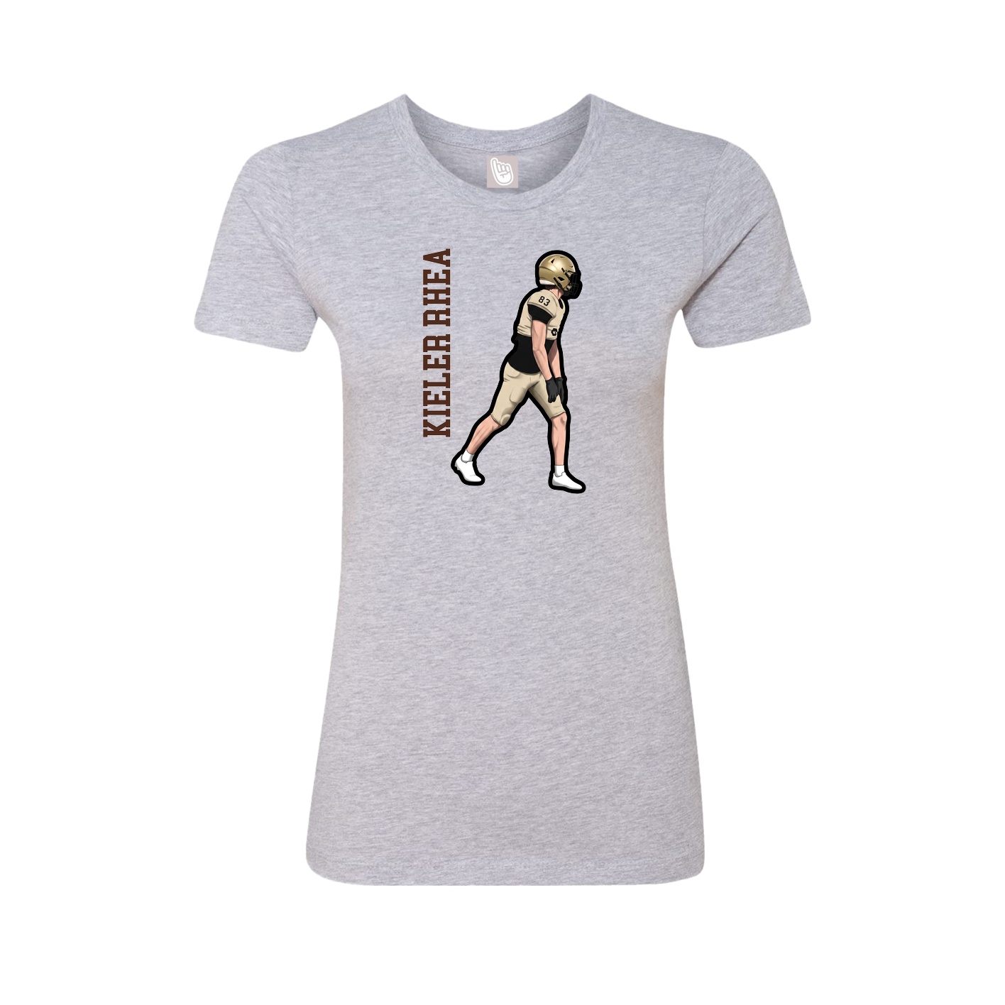 Womens Tee — Name Vertical in Grey