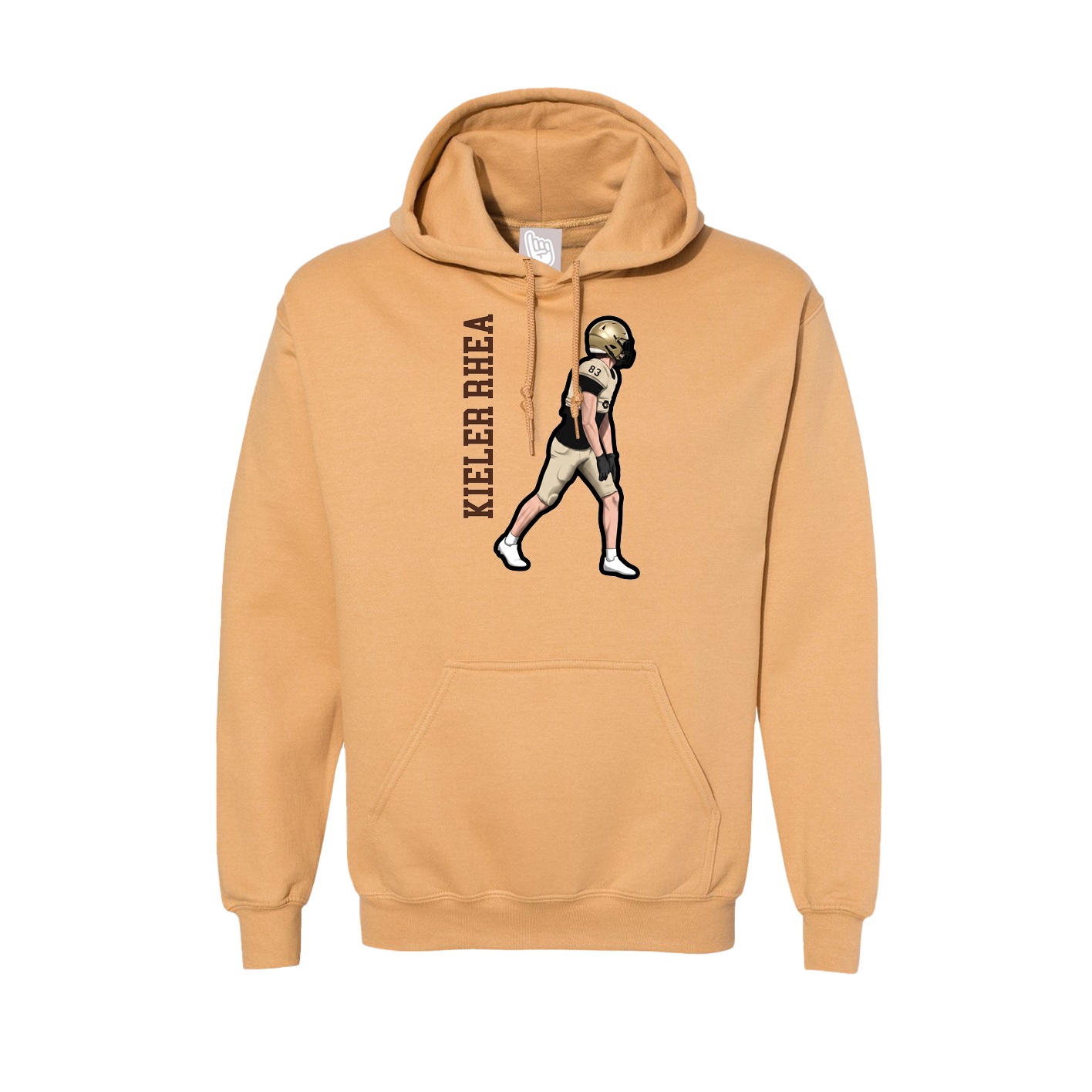 Hoodie — Name Vertical in Vegas Gold