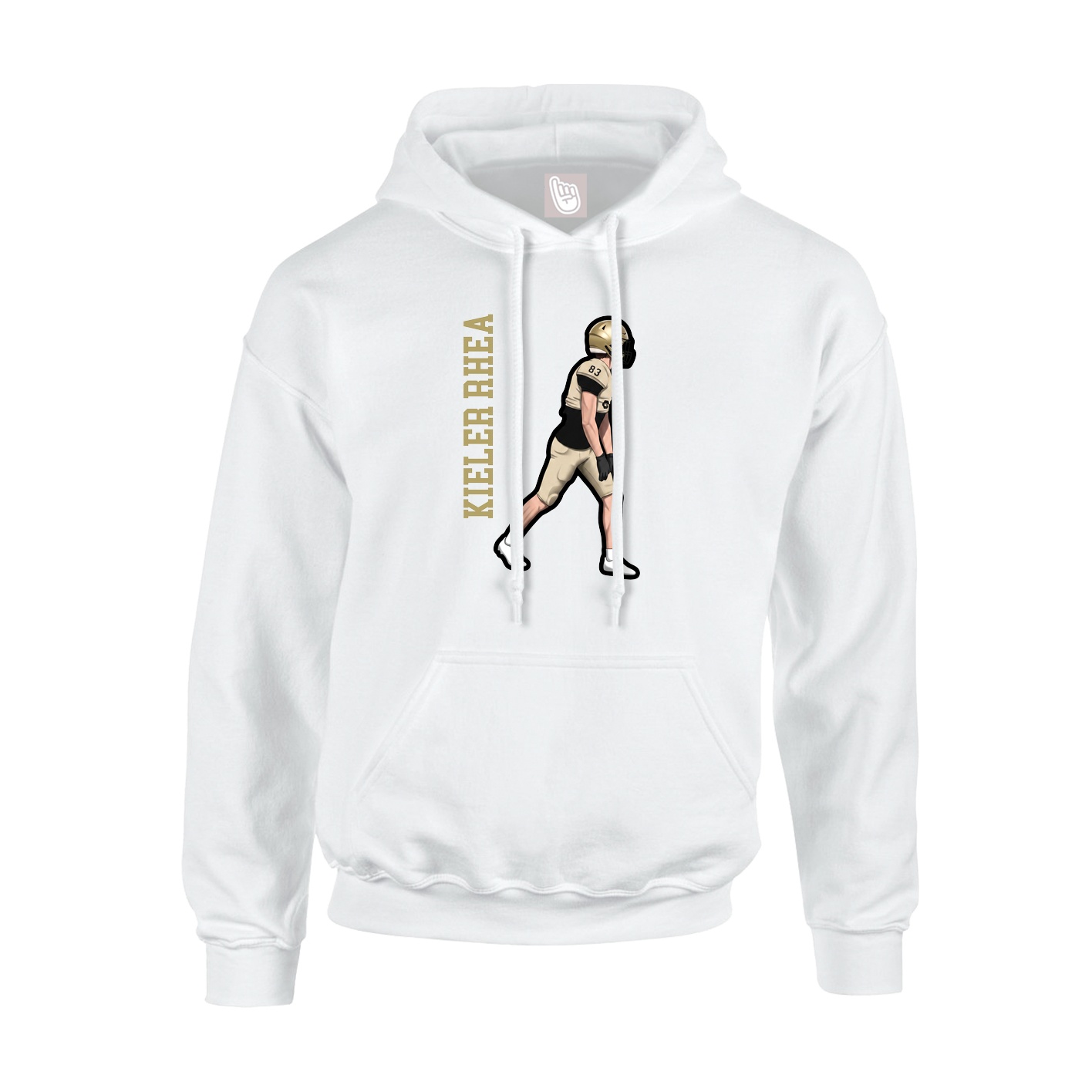 Youth Hoodie — Name Vertical in White