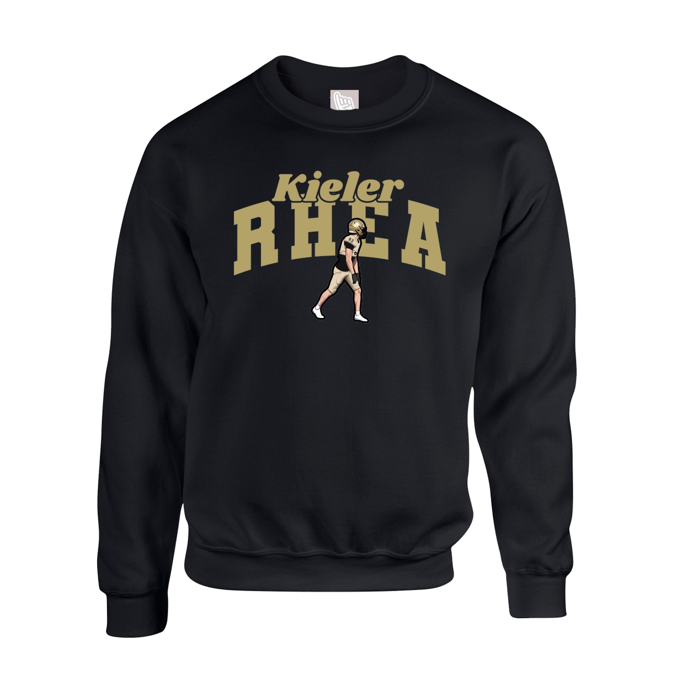 Fleece Crew — Signature Arch in Black