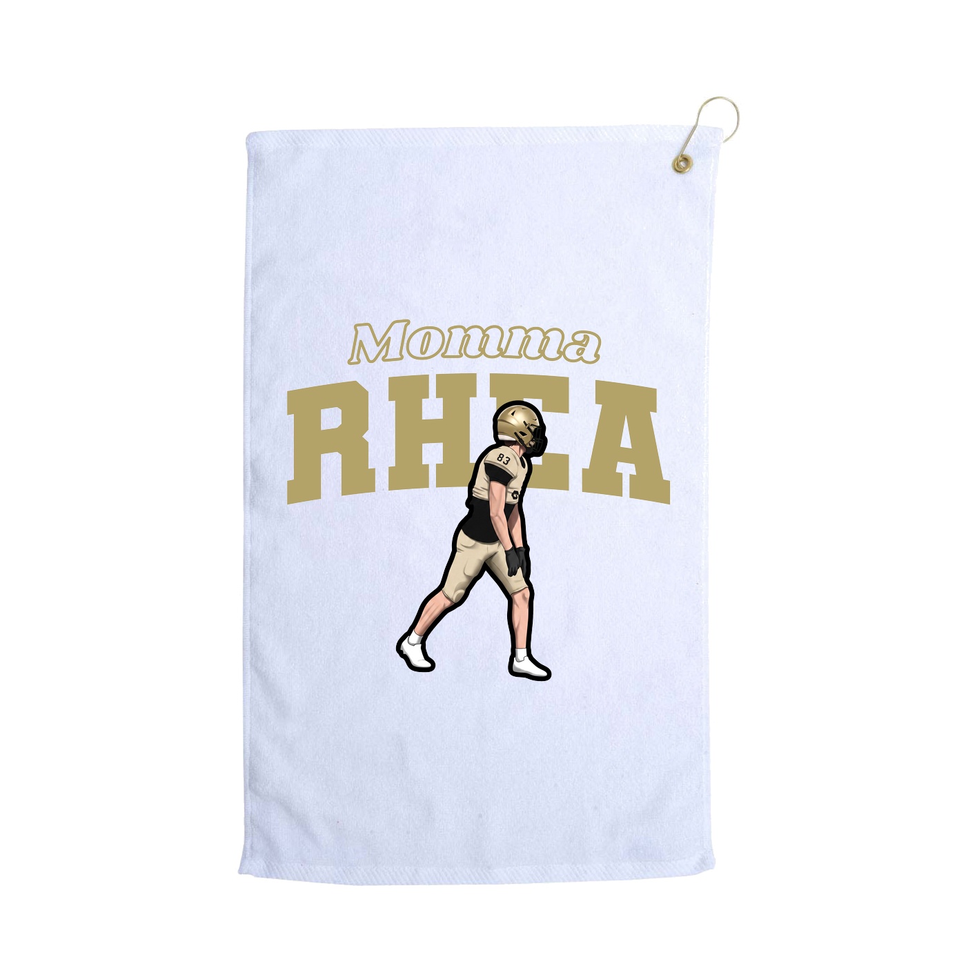Golf Towel — Mothers Day Block in White