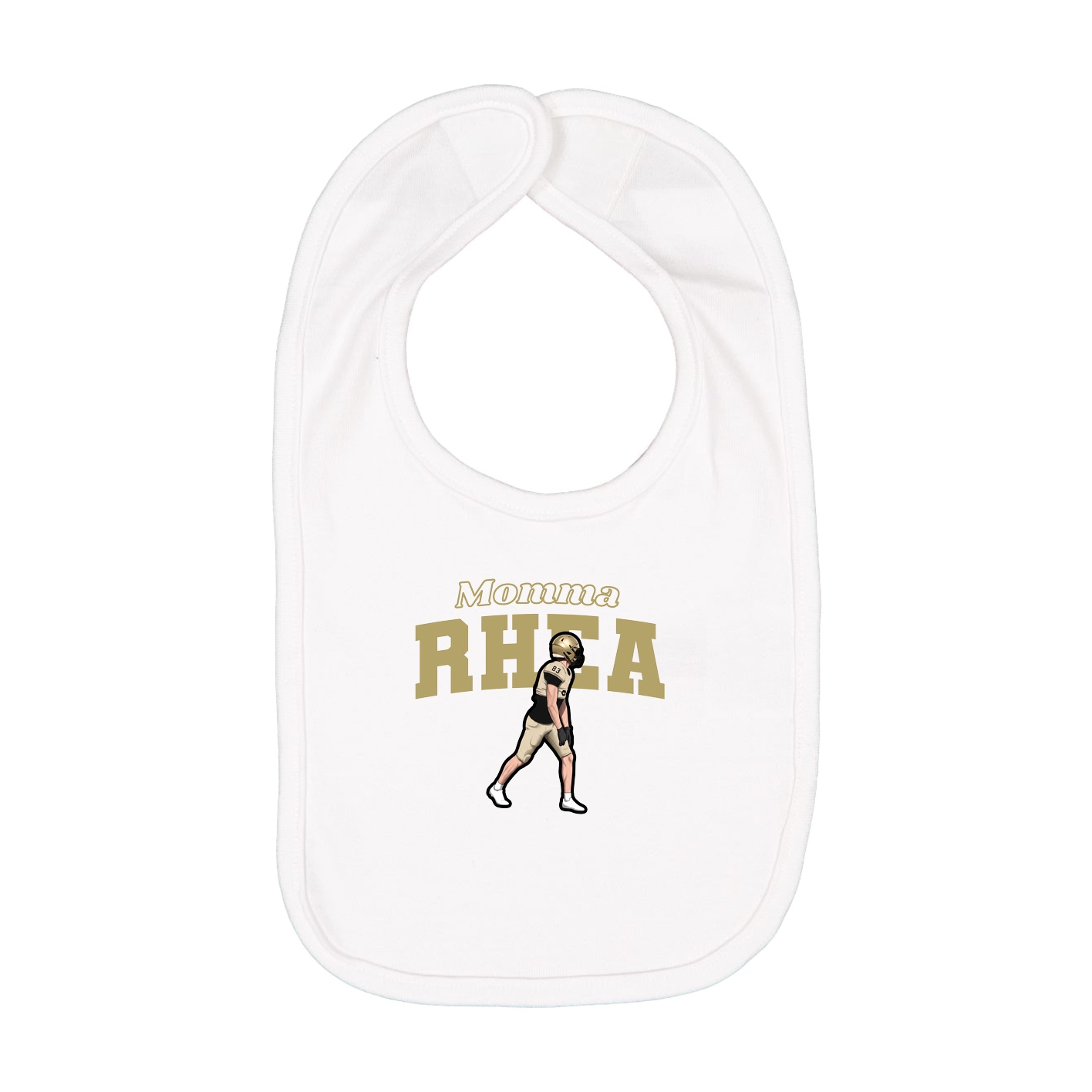 Infant Bib — Mothers Day Block in White