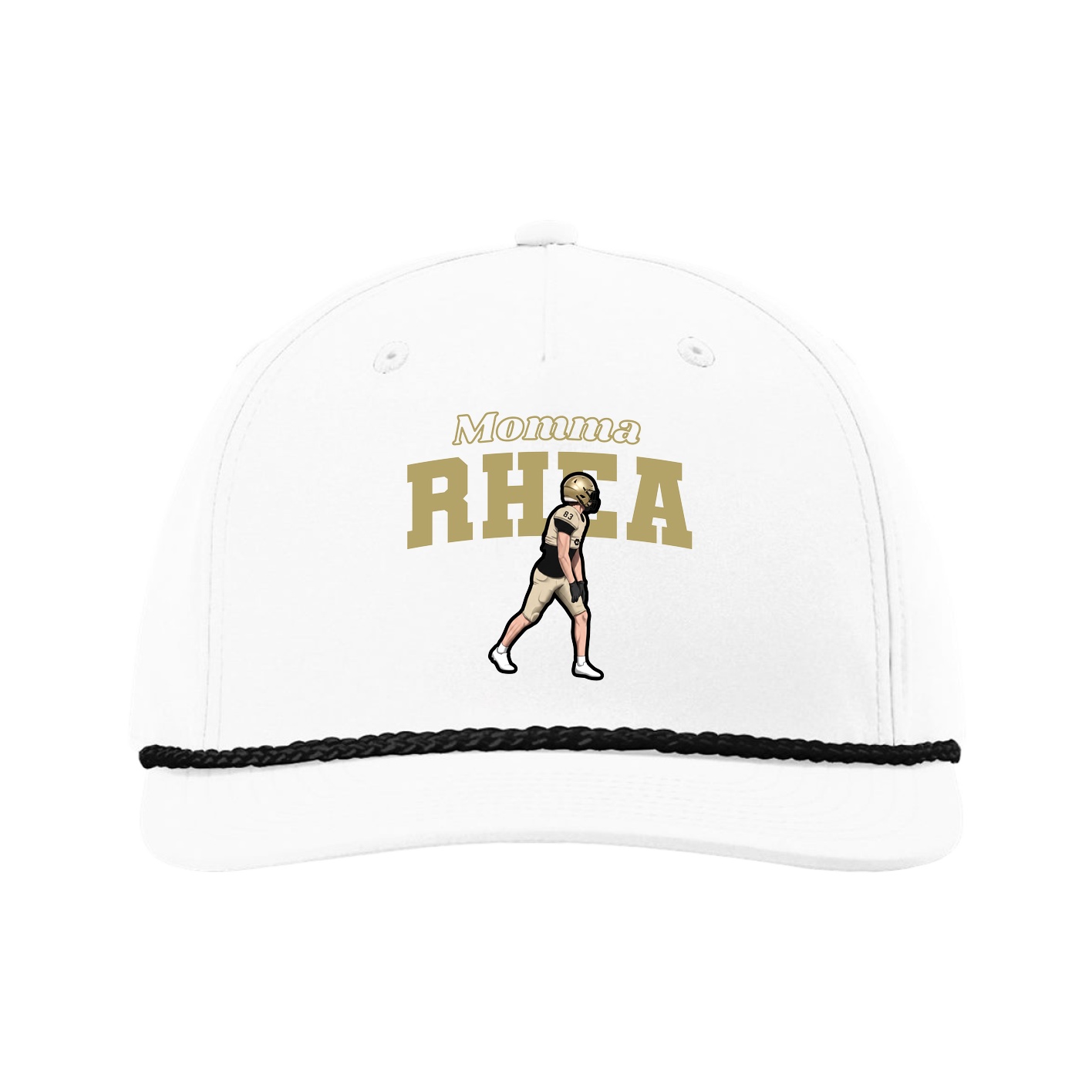 Five-Panel Classic Rope Cap — Mothers Day Block in White
