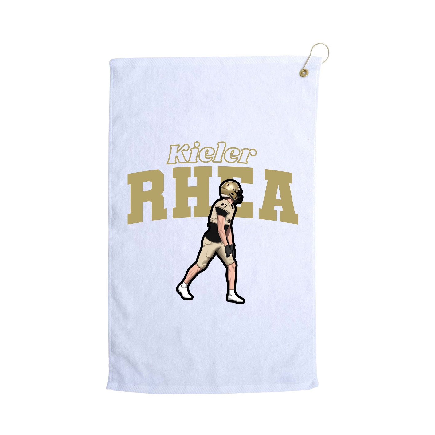 Golf Towel — Name Arch in White