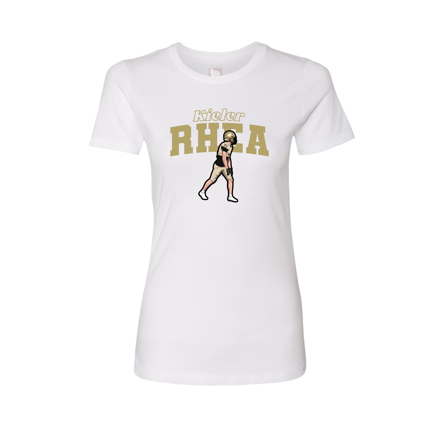 Fitted Women's Tee — Name Arch in White