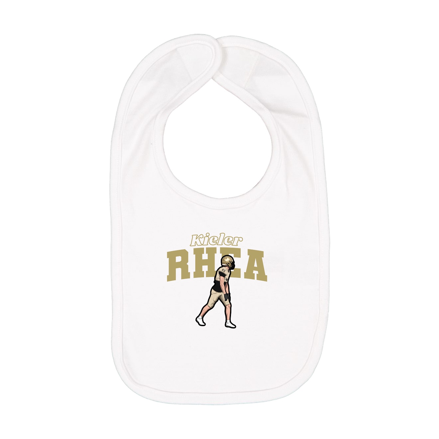 Infant Bib — Name Arch in White