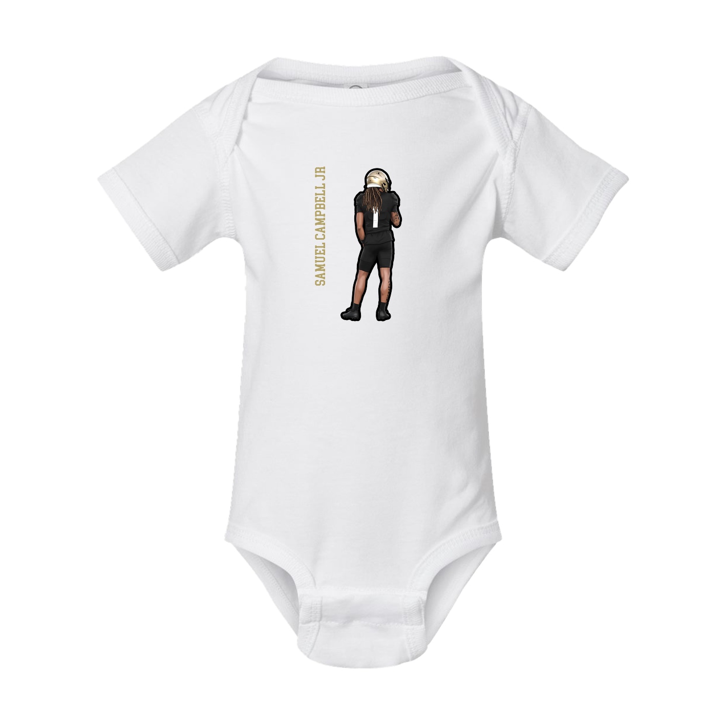 Baby Onesie — Name Vertical in White