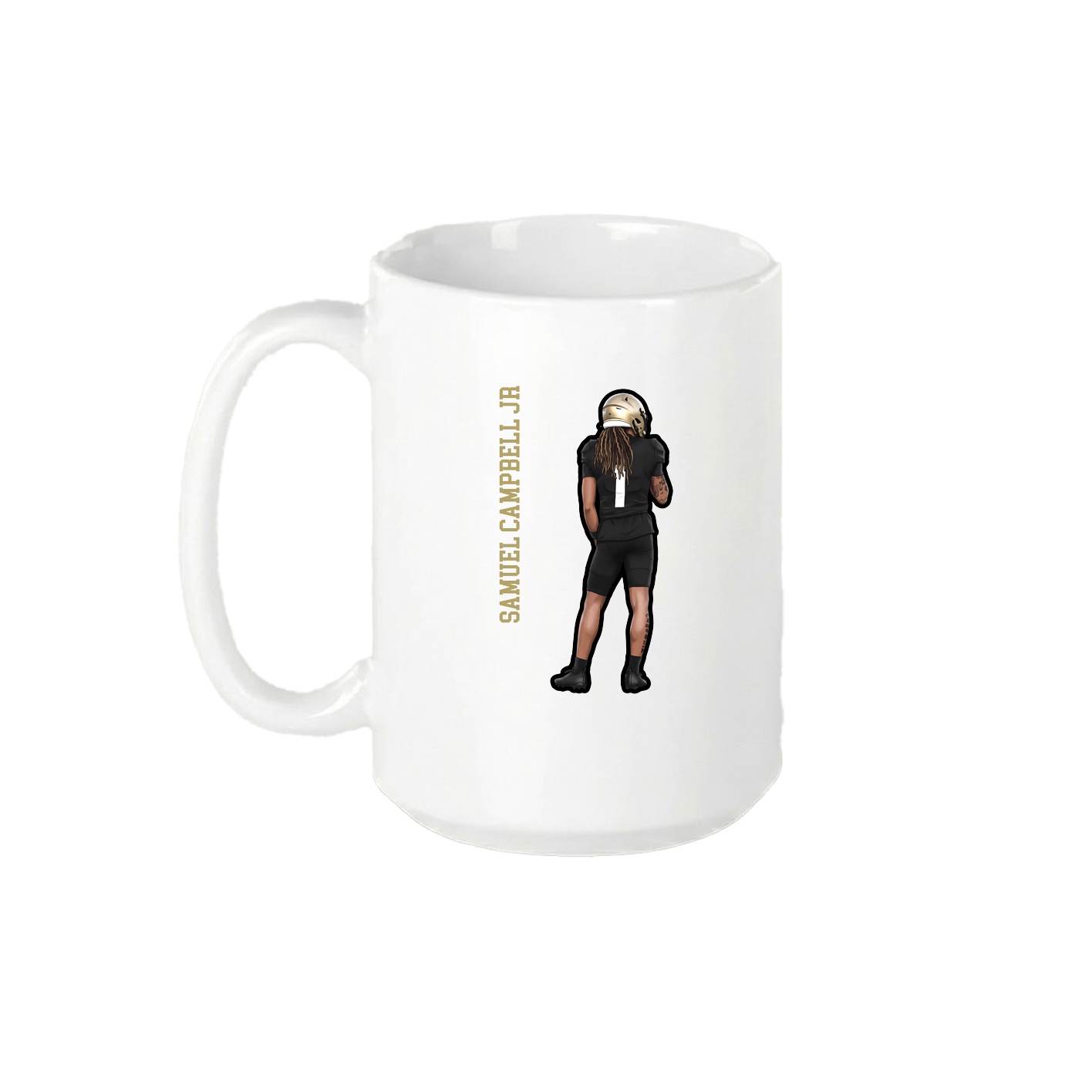 15oz Coffee Mug — Name Vertical in White
