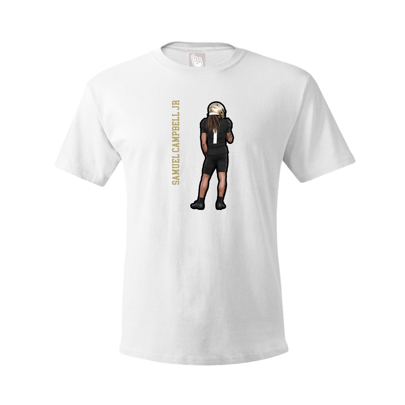 Tee — Name Vertical in White