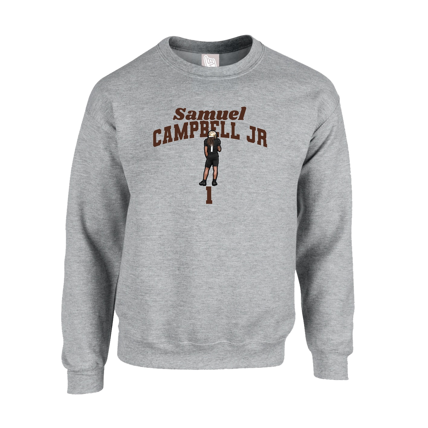 Fleece Crew — Signature Arch in Grey