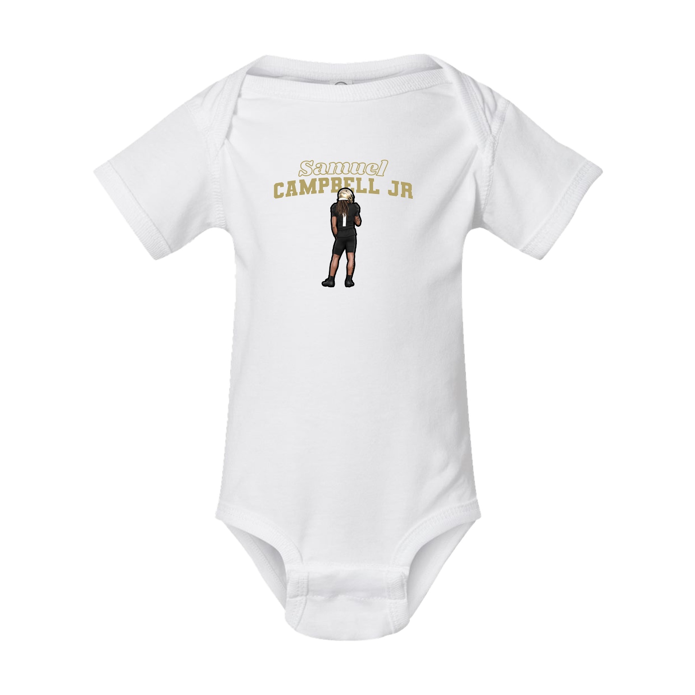 Baby Onesie — Name Arch in White