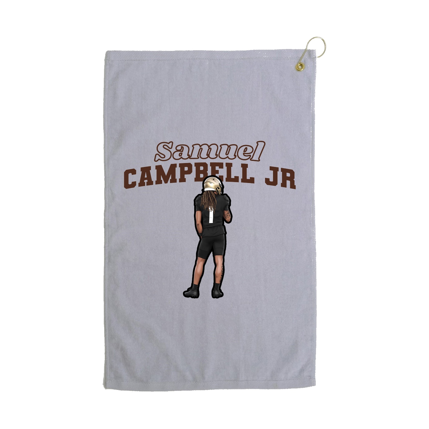 Golf Towel — Name Arch in Grey