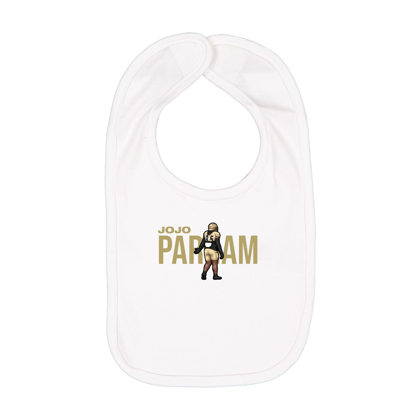 Infant Bib — Player Name in White