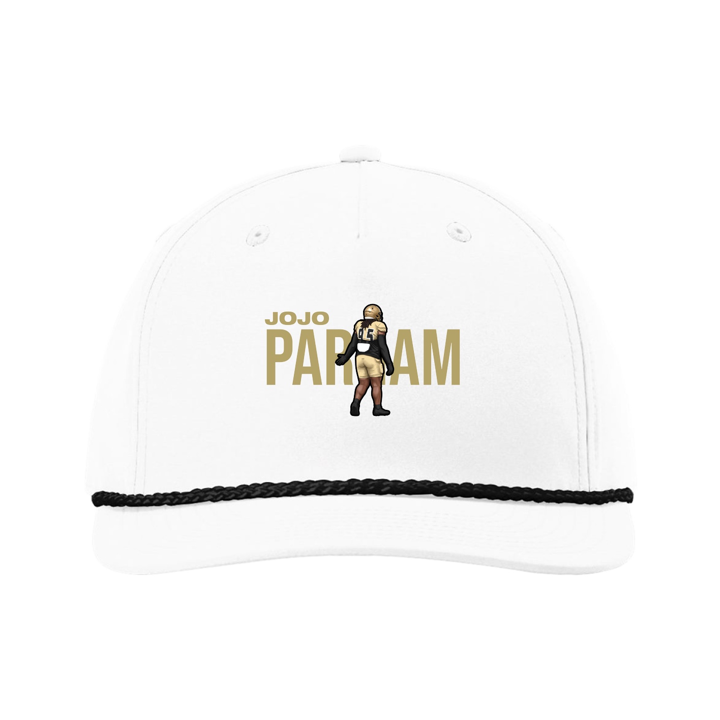 Five-Panel Classic Rope Cap — Player Name in White