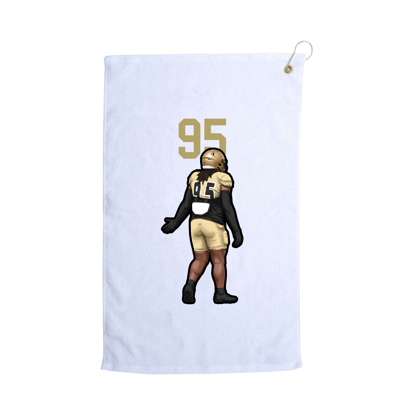 Golf Towel — Number Top in White